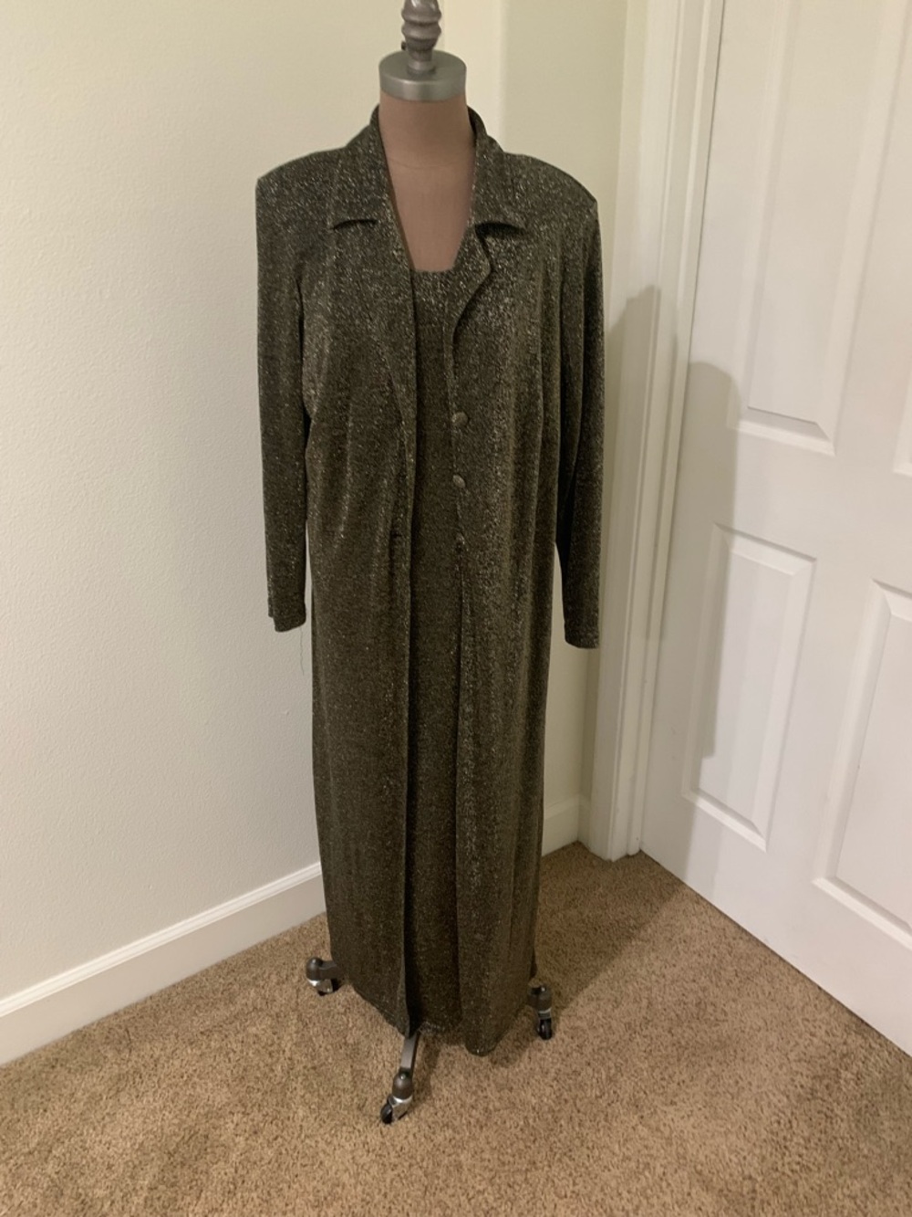 2 pc Black &Gold Shimmer Jacket Dress